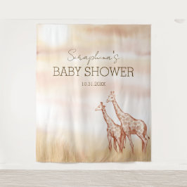 Boho Safari Giraffe Babydusche Wandteppich