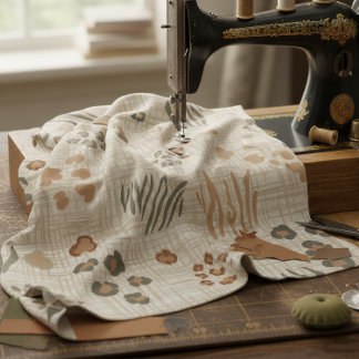 Boho-Safari-Tierdruck Weben ID1274 Stoff