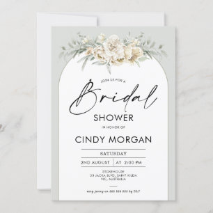 Boho Sage Floral Arch Invitation à la douche nupti
