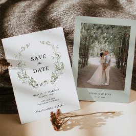Boho Sage Foliage Wedding speichern das Datum der Save The Date
