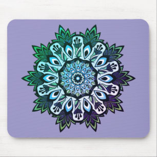 Boho Sage Green Blume Mandala Mousepad