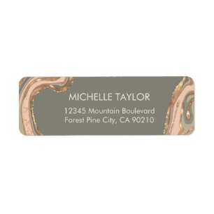 Boho Sage Green Bohemisch agate Marmorlabel