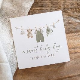 Boho Sage Green Boy Baby Clothes Baby Shower Serviette