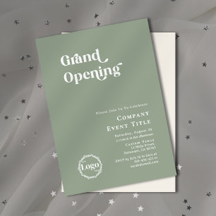 Boho Sage Green Chic Typografie Grand Opening Einladung