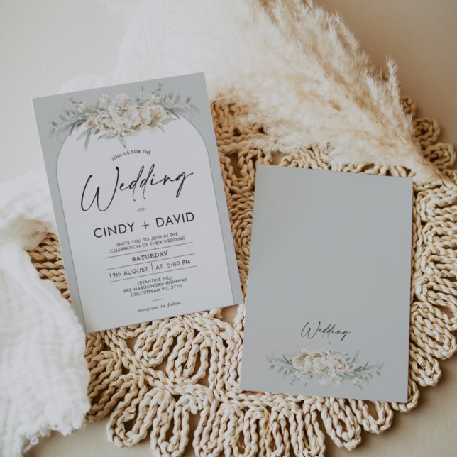 Boho Sage Green Floral Arch Wedding Einladung (Von Creator hochgeladen)