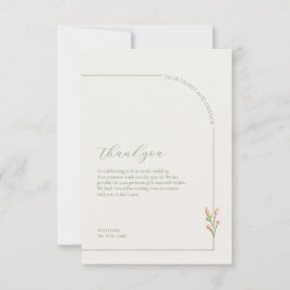 Boho Sage Green & Linen Arches Minimalist Photo Dankeskarte