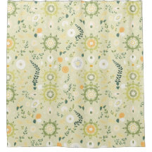 Boho Sage Green Mandala Duschvorhang