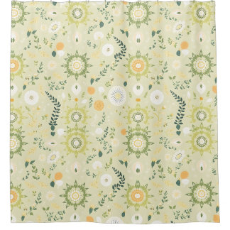 Boho Sage Green Mandala Duschvorhang