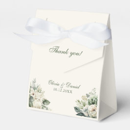 Boho Sage Green und Elfenbein Blume Hochzeit Geschenkschachtel