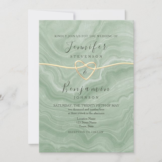 Boho Sage Green Wedding Einladung (Vorderseite)