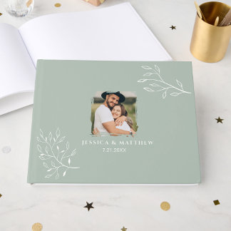 Boho Sage Green Wedding Gästebuch