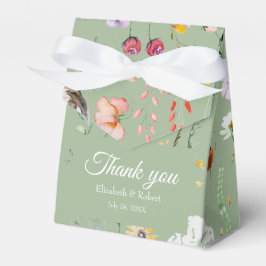 Boho Sage Green Wildblumen Gastgeschenk Hochzeit Geschenkschachtel