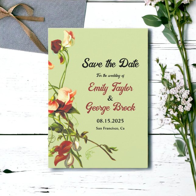 Boho Sage Greenery Elegante Rose Blumenzwiese Save The Date (Von Creator hochgeladen)