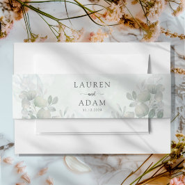 Boho-Sage-Grün-Eukalyptus-Hochzeit Einladungsbanderole