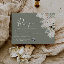 Boho-Sage-Grün-QR-Code-Hochzeits-RSVP-Antwortkarte