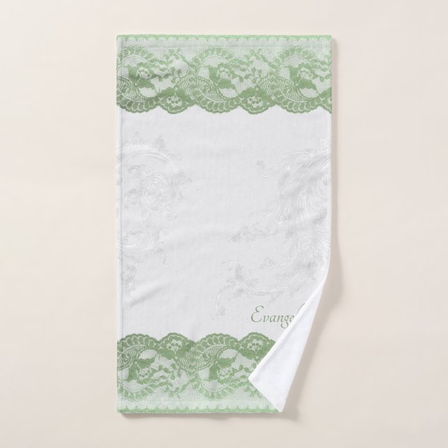 Boho Sage Imitats Lace Personalisiert Handtuch (Handtuch)