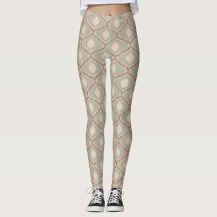 Boho-Sagegrün-Geometrisches Muster Leggings