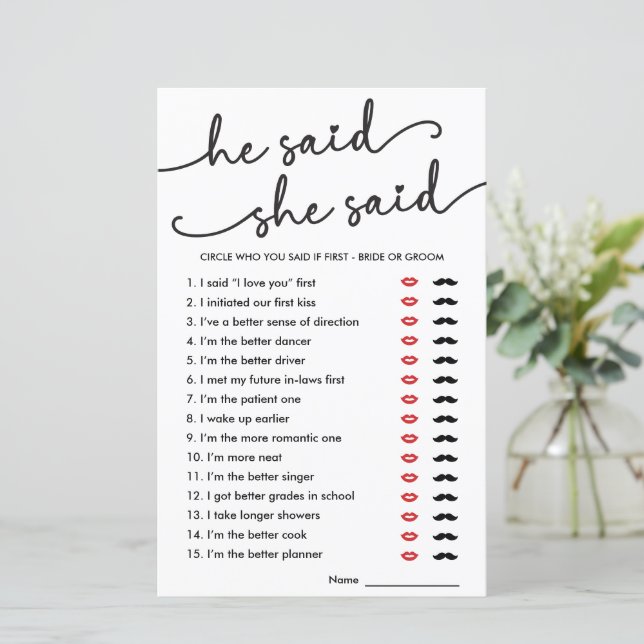 Boho sagte, sie sagte Brautparty Game (Stehend Vorderseite)