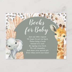 Boho Salbei Grün Safari Oh Boy Bücher Für Baby Einladungspostkarte