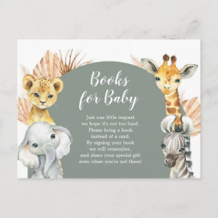 Boho Salbei Grün Safari Oh Boy Bücher Für Baby Einladungspostkarte