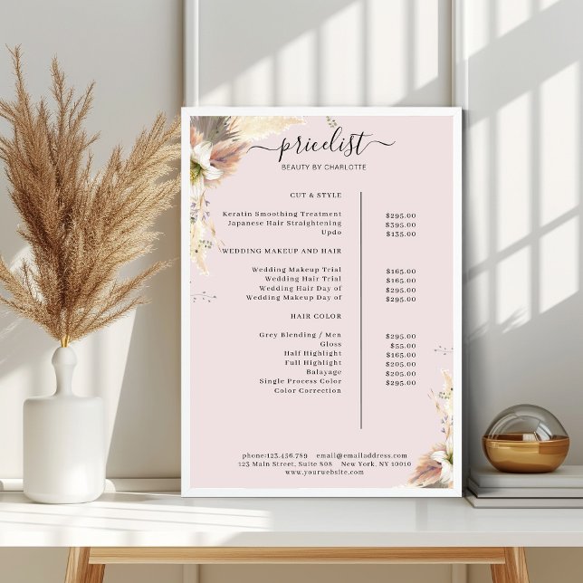 Boho Salon Price List Poster (Von Creator hochgeladen)