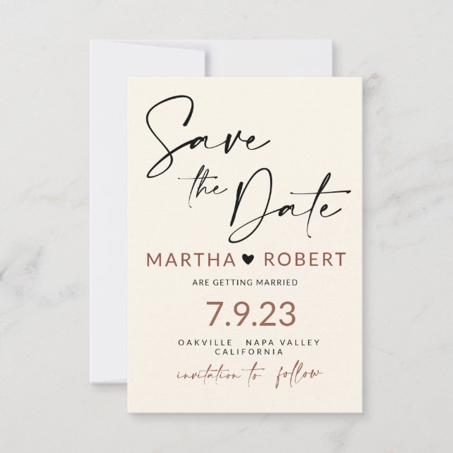 Boho Save the Date Card mit Foto (Vorderseite)