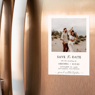 Boho Save the Date, Foto-Minimalist Save the Date Magneteinladung