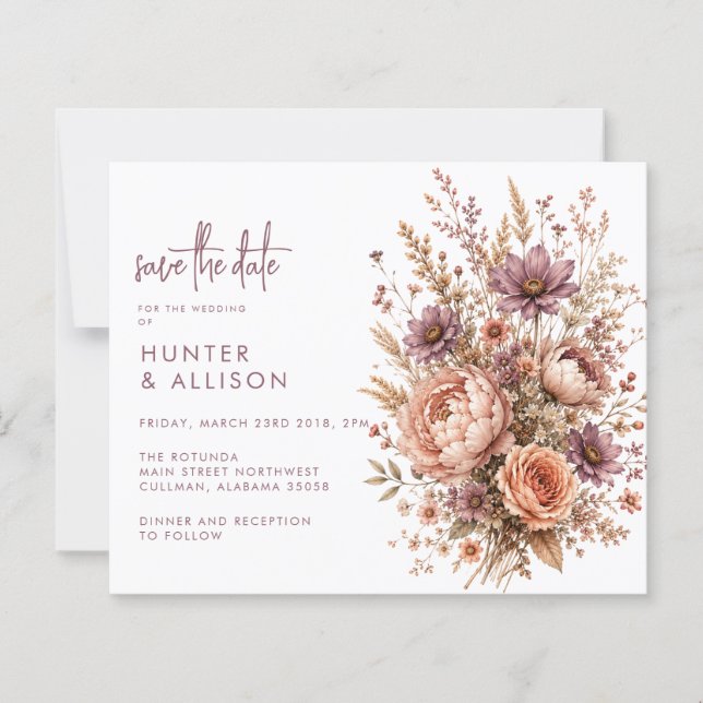 Boho Save the Date | Herbst (Vorderseite)