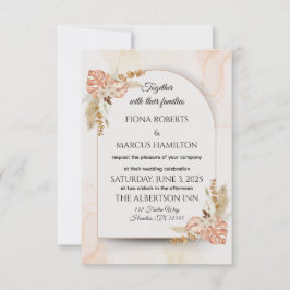 Boho Save the Date Postkarte - Rustikale Blume