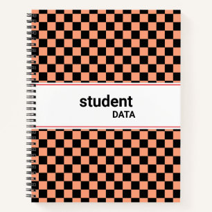 Boho-Schachbrett-Binder Trendige Schulsachen Notizbuch