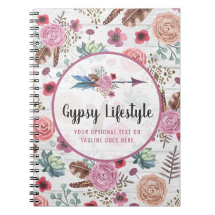 Boho Schick Rustikale Feder Pfeil Aquarell Boheme Notizblock