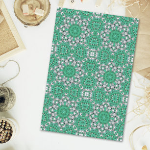 boho schicke böhmische Muster smaragdgrün Seidenpapier