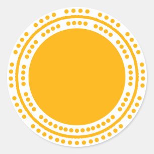 Boho schicke gelbe Sonnenstrahlen Moderner fröhlic Runder Aufkleber