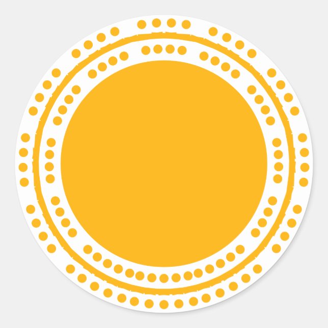 Boho schicke gelbe Sonnenstrahlen Moderner fröhlic Runder Aufkleber (Vorderseite)