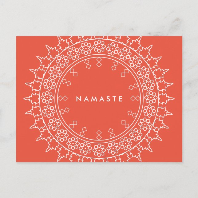 Boho schicke Mandala Namaste Postkarte (Vorderseite)