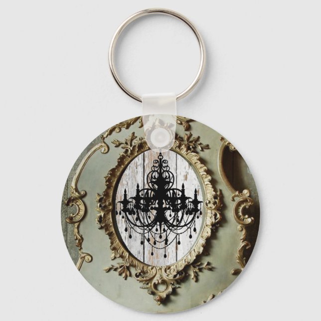 Boho schicke Scheune Holz rustikale Landhochzeit Schlüsselanhänger (Vorderseite)