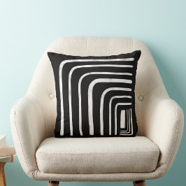 Boho Schlammtuch rustikale schwarz-weiße Weibchen Kissen