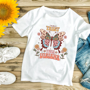 Boho-Schmetterling Blumen Inspirierend Motivierend T-Shirt