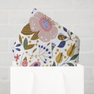 Boho-Schmetterling Buntes Wildblumenmuster Seidenpapier