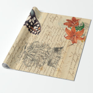 Boho-Schmetterling-Decoupage-Poster Geschenkpapier