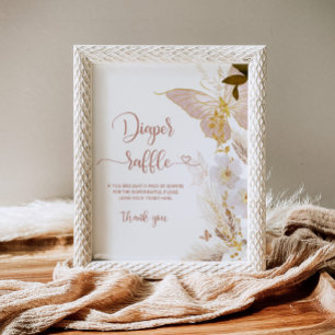 Boho Schmetterling Gold Preisliste Poster