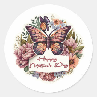 Boho Schmetterling Happy Mother Day Aufkleber