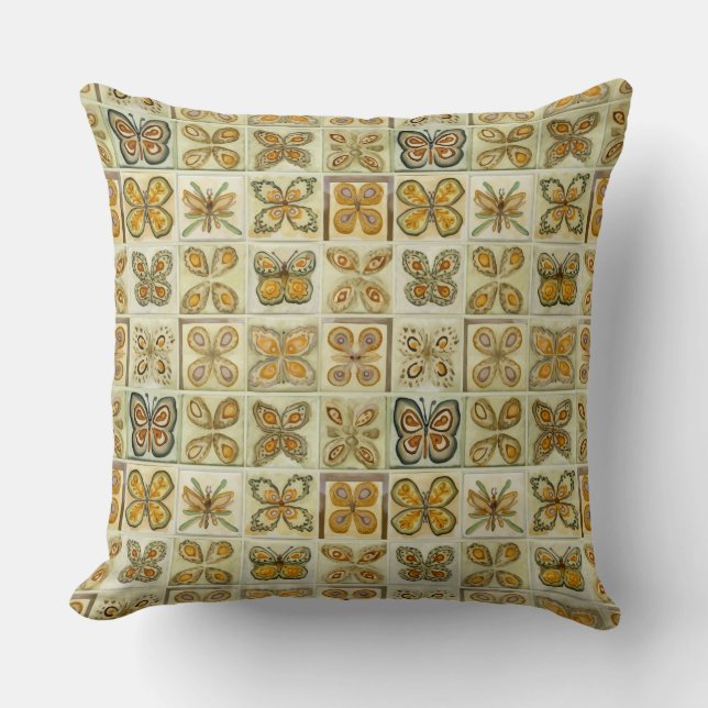 Boho-Schmetterlinge Boho-Stil-Muster Kissen (Vorderseite)