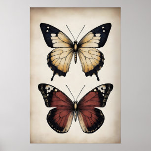 Boho-Schmetterlinge Druck, moody Schmetterling Wan Poster