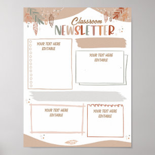 Boho School Newsletter-Vorlage Poster