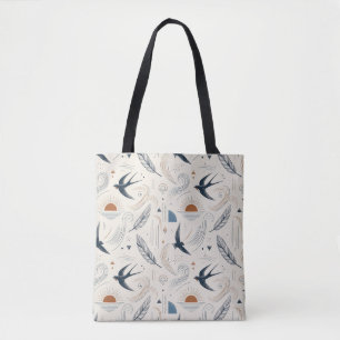 Boho Schwalbe & Sonne Tote Bag Tasche