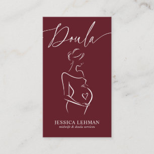Boho-Schwangere-Linienkunst-Doula-Hebamme-QRCODE  Visitenkarte
