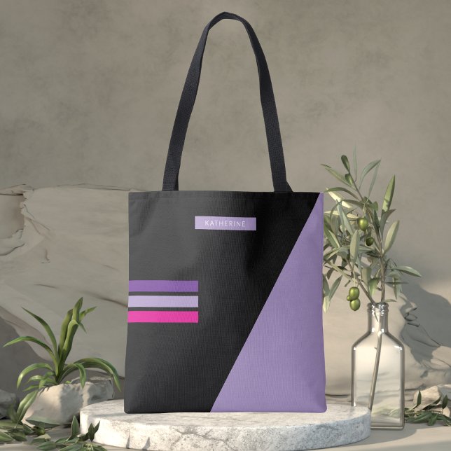 Boho Schwarz Abstract Trendige Mädchenhafte  Tasche (Von Creator hochgeladen)