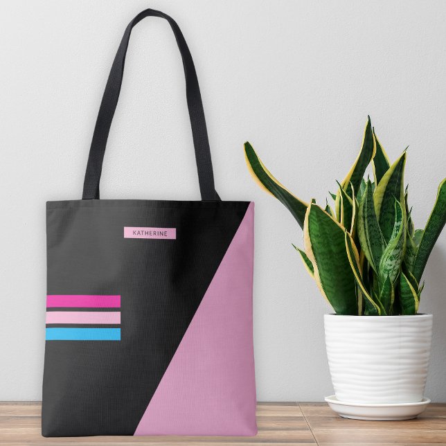 Boho Schwarz Streifen Klassisch Trendig Weiblich  Tasche (Von Creator hochgeladen)