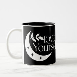 Boho Schwarz-Weiß-Liebe Ihr eigenes Foto Zweifarbige Tasse